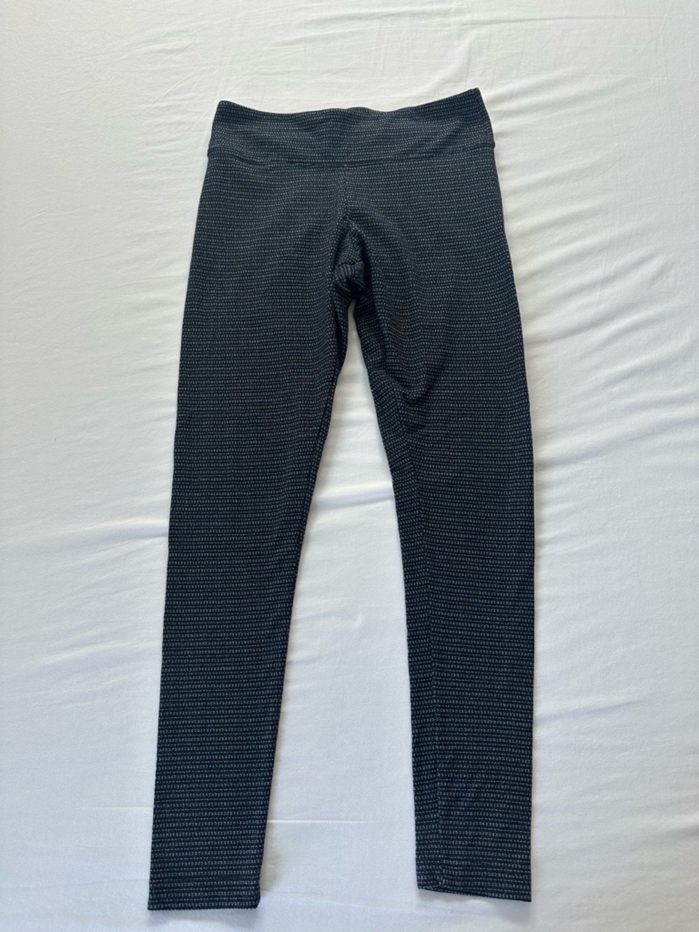 Textured Black High-Waist Leggings
